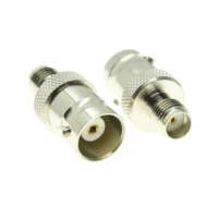 bnc to sma connector socket bnc female to sma female plug nickel plated q9 brass straight coaxial rf adapters