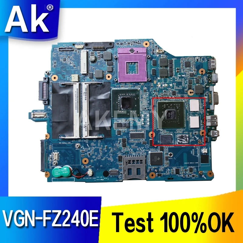

Материнская плата для ноутбука Sony Vaio VGN-FZ240E VGN-FZ DDR2 Free CPU A1369752B MBX-165 1P-0076500-8010, материнская плата