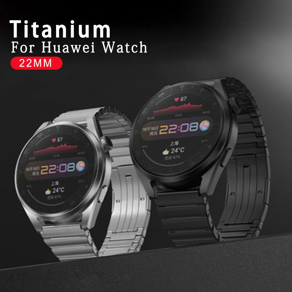 

Ремешок из титана для Huawei Watch GT2 Pro, металлический браслет из нержавеющей стали для Huawei GT2/GT 2e, 22 мм