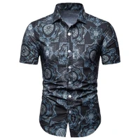 2022 summer hawaiian shirt men clothing short sleeve floral shirt stitching retro shirts for men camisa masculina mens shirts