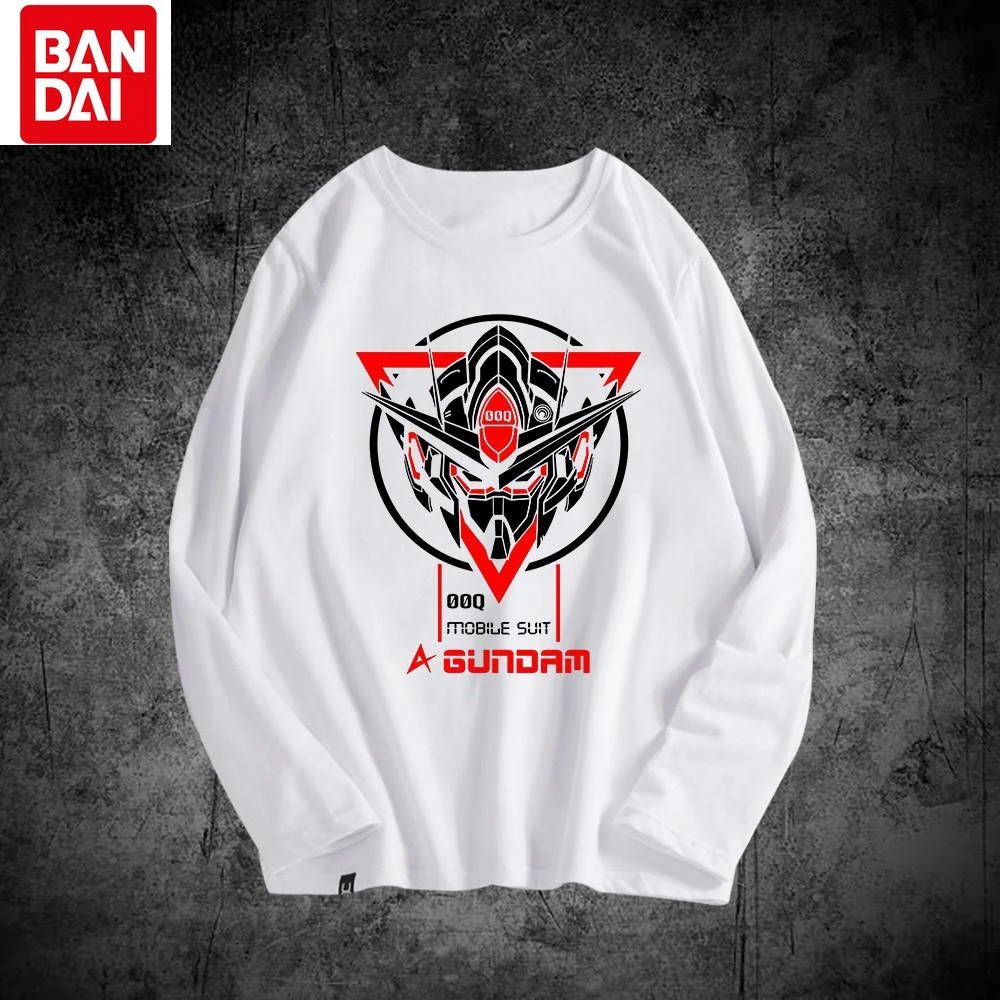 

Bandai's New Gundam Mobile Suit Long-sleeved T-shirt Men's Sweater Round Neck with Trendy Youth
