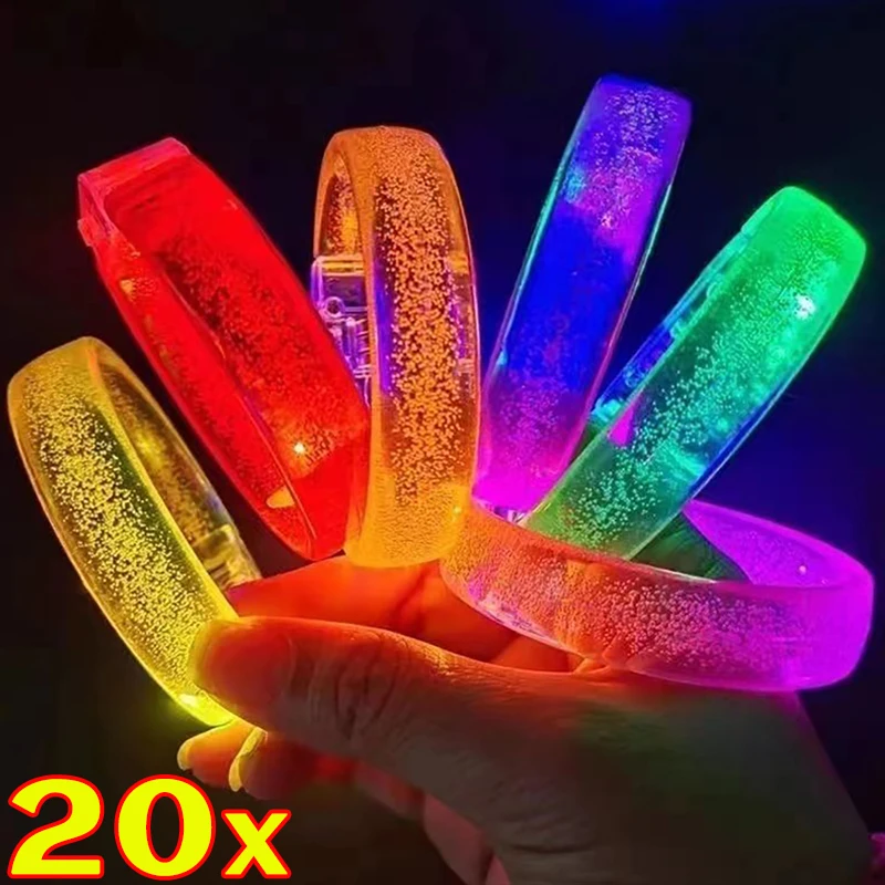 Светодиодные светящиеся браслеты в темноте товары для вечеринок мигающий