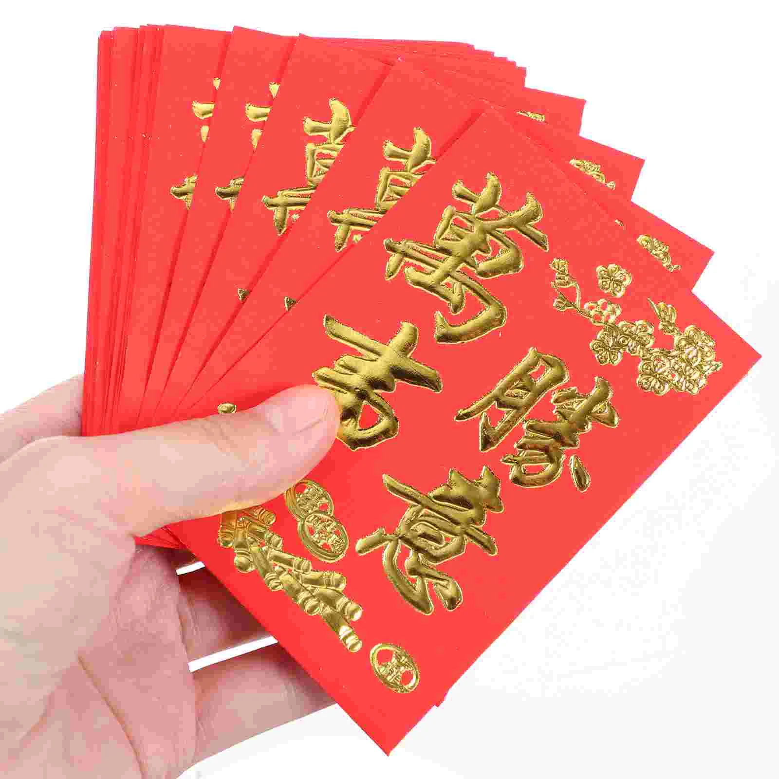 160 шт. Hong Bao с золотым дизайном новогодние красные корзины-конверты бумажный пакет
