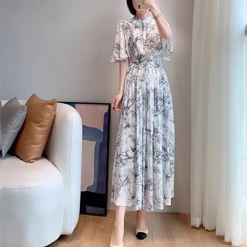 Женское платье с воротником-стойкой комплект из двух предметов платья средней