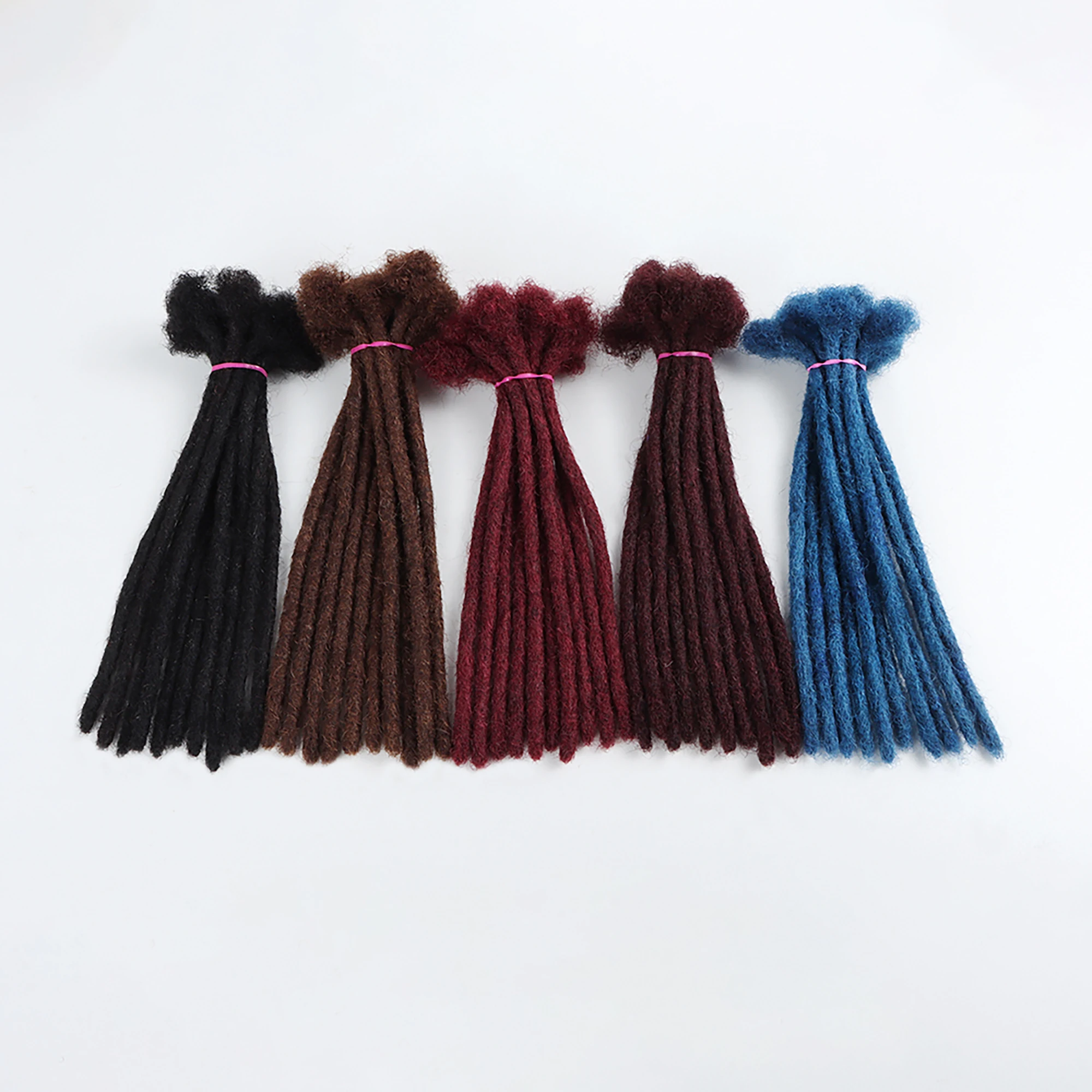 AHVAST-Afro Locs Дреды 0 8 см 100% человеческие волосы наращивание дредов оптовая продажа