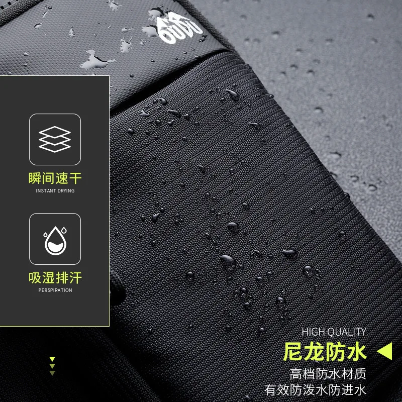 Casual Men Shoulder Chest Bag Nylon Waterproof Outdoor Sport Running Cycling Belt Bag Large Capacity Travel Phone Pouch Bag