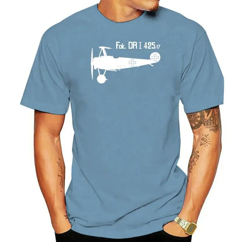

On Sale New Fashion Summer Print T Shirt Men Fokker Dri Ww1 Military Triplane Aircraft Richthofen Plane Tee Shirts Funny