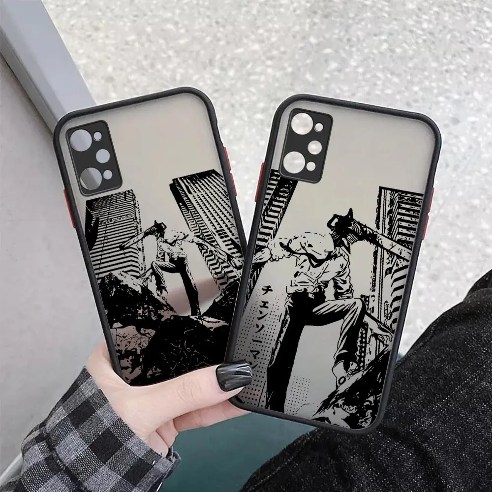 

Japan Anime Chainsaw Man Case for Realme C15 C20 C21 C30 C31 C33 C35 C55 V11 V15 V25 XT GT NEO 2 MASTER NARZO 50 50I 50A Cover