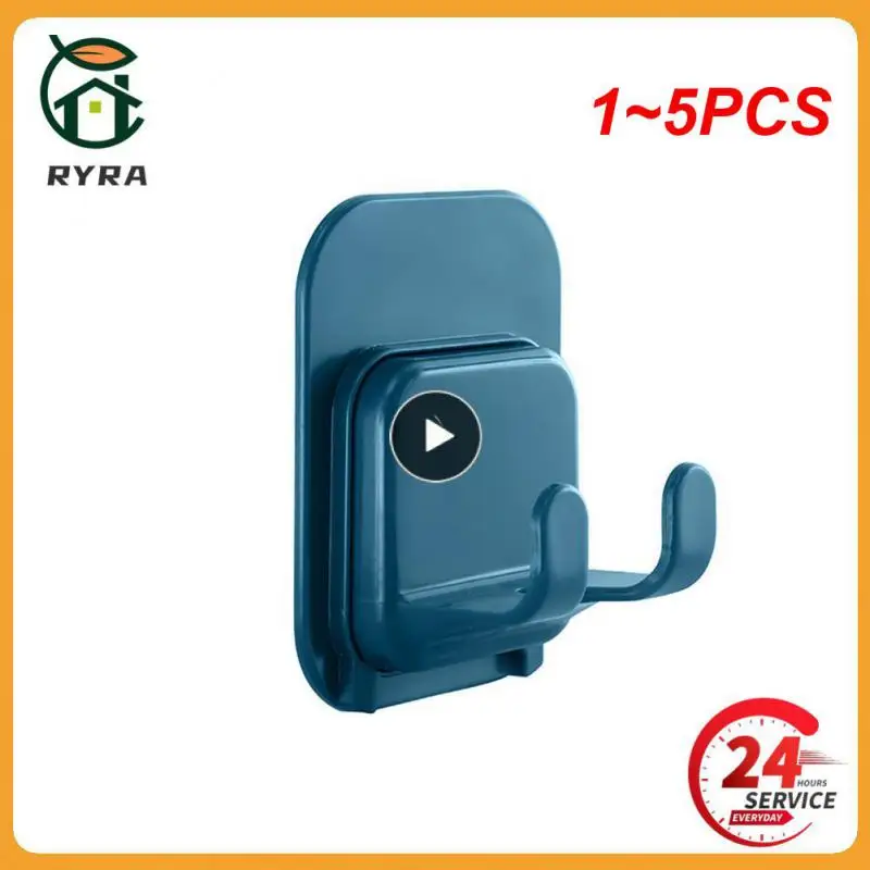 

1~5PCS Wall Storage Hook Adhesive Hanger Power Plug Storage Holder Plastic Razor Rack Paste Hook Bathroom Accessories Punch-free