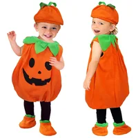 2023 Halloween Baby Pumpkin Costume Childern Toddler Cute Cosplay Jumpsuit for Baby Girl Boy Fancy New Year Carnival Party Dress