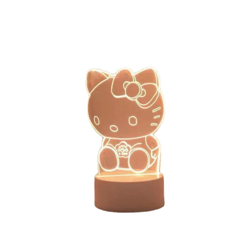 

Аниме Hello Kitty, маленький ночник с USB-интерфейсом, мультяшная 3D настольная лампа, симпатичная прикроватная лампа для детской спальни, креативн...