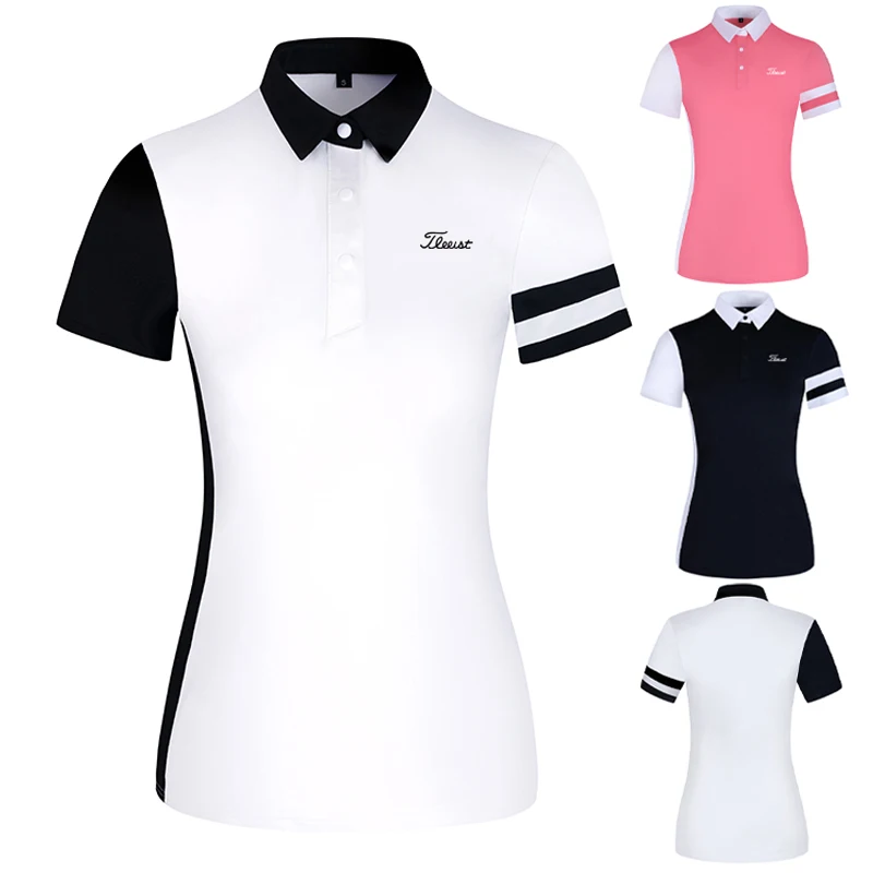 

Women's Golf T-shirt Summer Fashion Sports Golf Apparel Short Sleeve Shirt Quick Dry Breathable Polo Shirts for Ladies