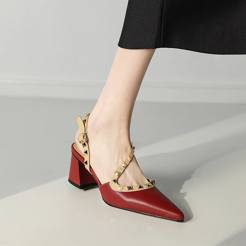 Туфли-лодочки женские на высоком каблуке с острым носком весна-осень