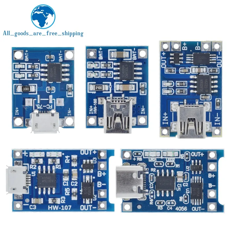 Зарядная плата TP4056 с Micro USB 5 В 1A 18650 шт