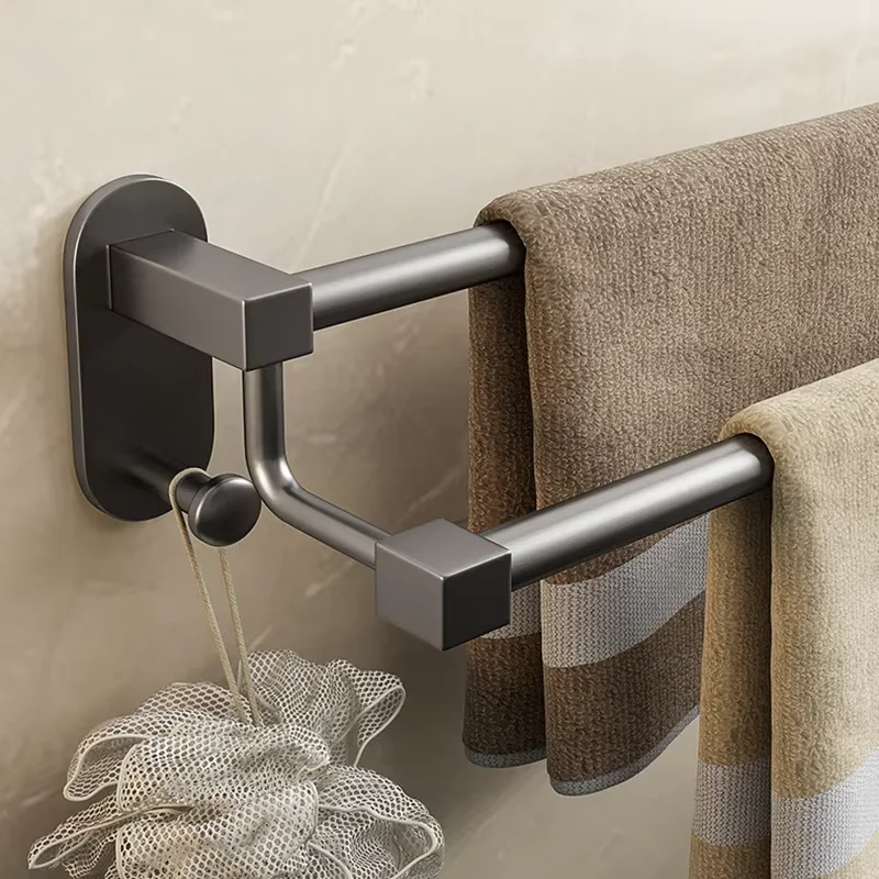 Ermo аксессуары для ванной комнаты настенный держатель полотенец стеллаж серый 304