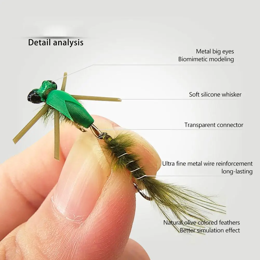 4 шт. Damselfly Nymphs нахлыстовая рыболовная звезда глаз Марабу вспышка мишура спина