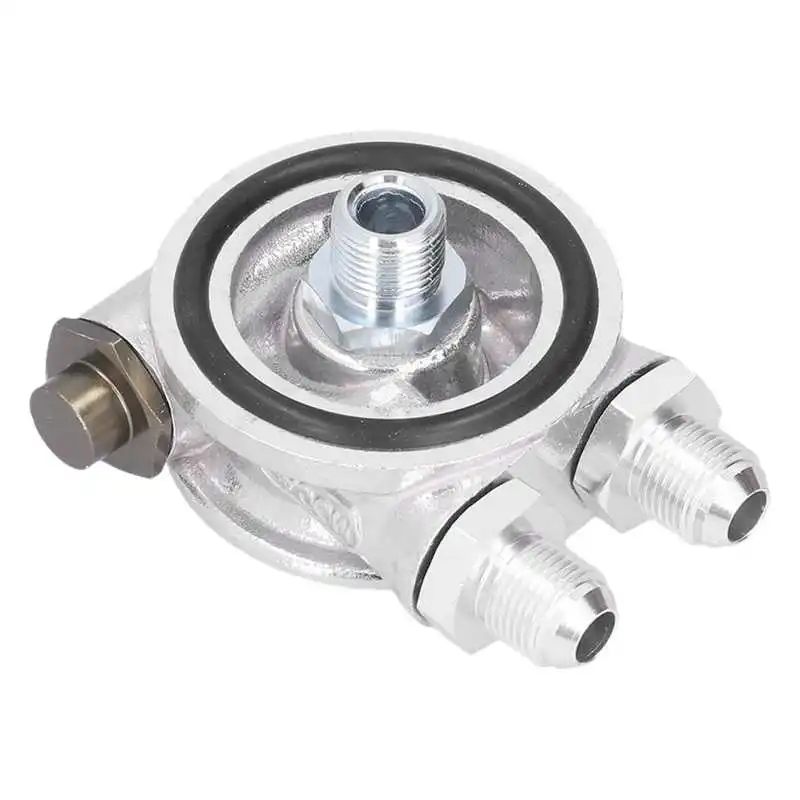 

Oil Cooler Filter Sandwich Plate Oil Filter Thermostat Adaptor Kit Good Sealing for Universal Car