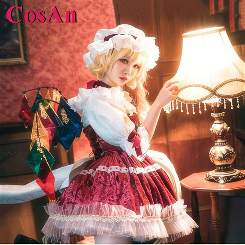 Фото CosAn Game Touhou Project Flandre Scarlet костюмы для косплея модное милое изящное торжественное платье Хэллоуин вечерние одежда для ролевых игр №4