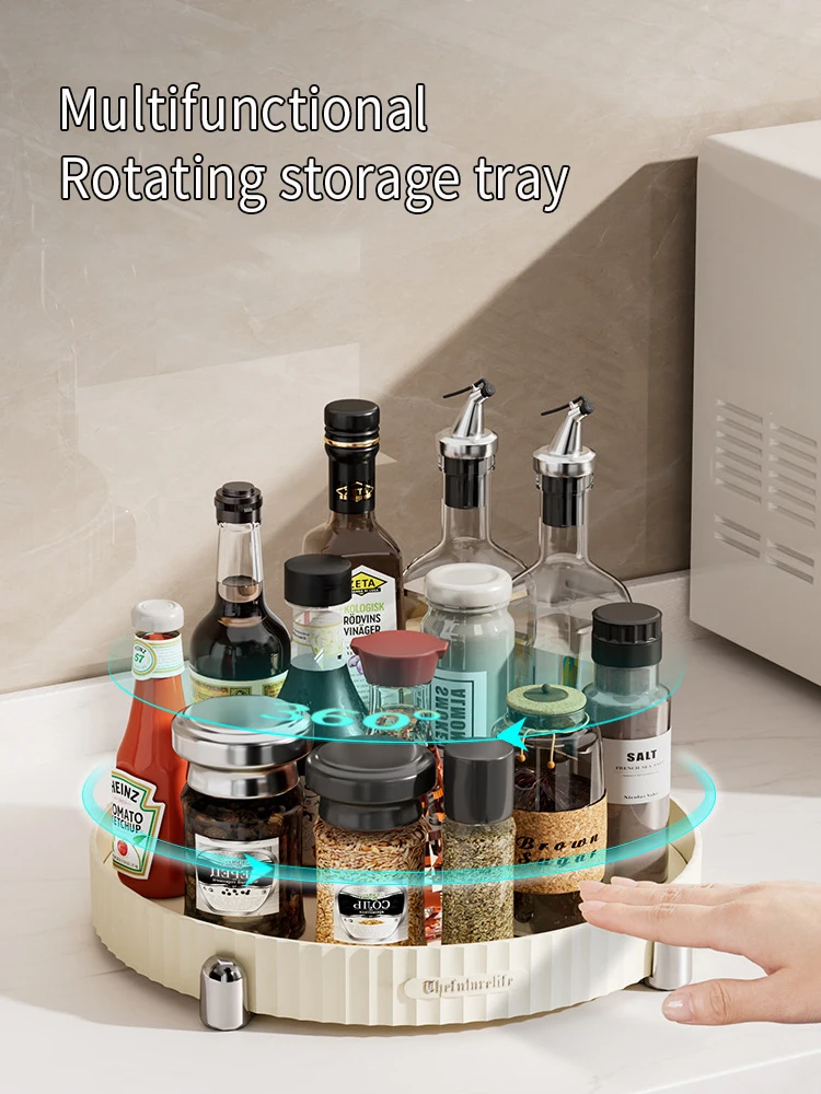 Кухонная вращающаяся Полка для специй на 360 градусов столешница приправ и соусов