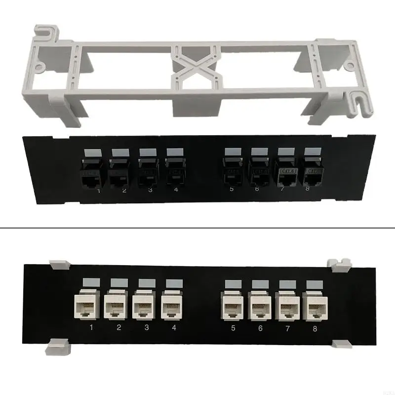 Фото 62KA CAT6 Прямой удлинитель-адаптер 8-портовый Rj45 Cat6 Keystone Coupler Настенная сетка, сетевой настенный кронштейн №4