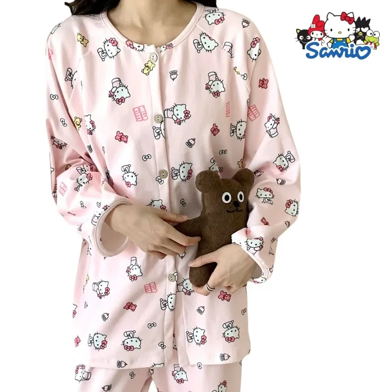 Sanrio Hello Kitty бархатные теплые пижамы милые мультяшные аниме креативные с длинными