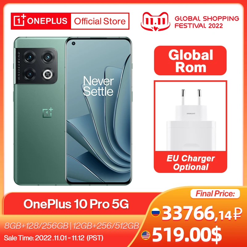 Najtaniej OnePlus 10 Pro 10pro 5G światowa Premiera Globalny Rom Smartphone 8GB 128GB Snapdragon 8 Gen 1 Telefony Komórkowe 80W Szybkie ładowanie NFC