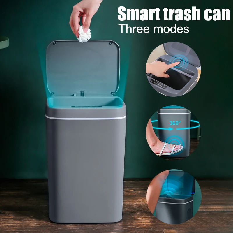 

12-16L Smart Trash Can Automatic Sensor Dustbin Electric Waste Bin Waterproof Wastebasket for Kitchen Bathroom Recycling Trash