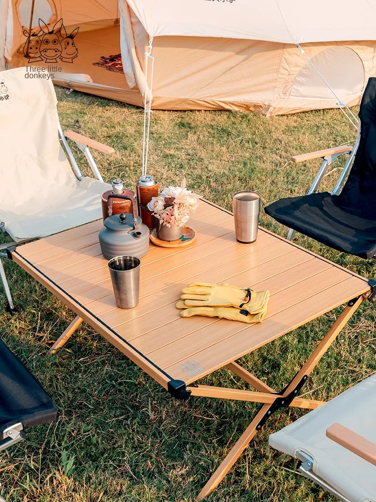 

FQ Outer Folding Table Chair Portable Egg Roll Table Camping Supplies round Picnic Table Folding Table