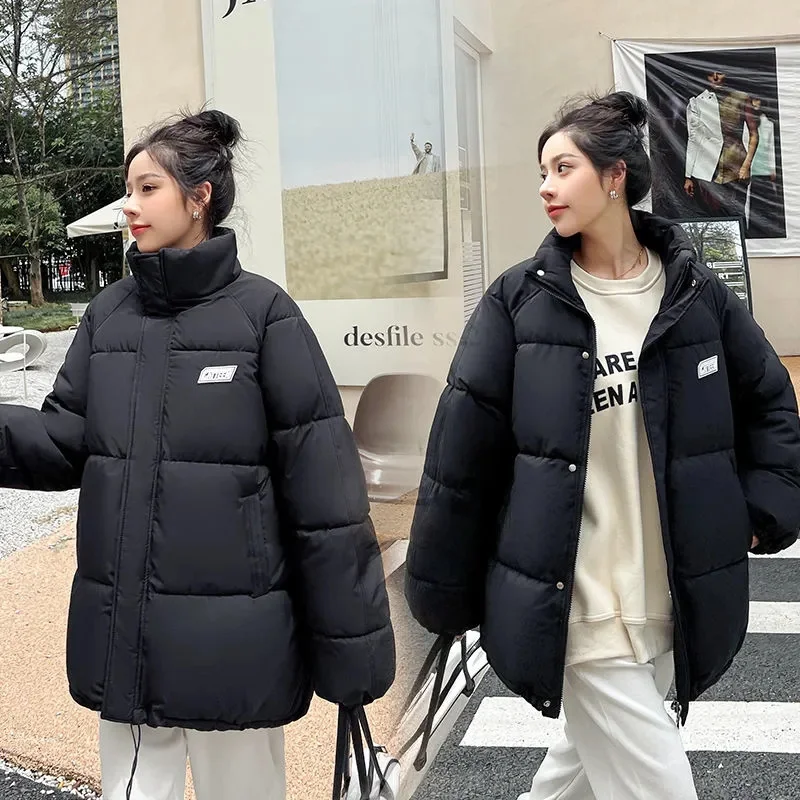

2023 New Women Winter Jacket Parkas Female Long Sleeves Thicke Cotton Padded Parka Student Coat Snow Jackets Overcoat Outwear