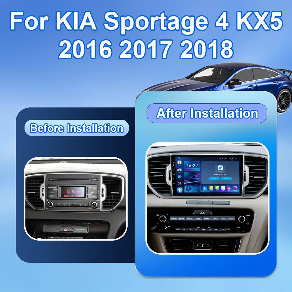 Фото Android 16 Carplay для KIA Sportage 4 KX5 2016 2017 2018 Автомобильный радиоприемник Стерео Мультимедийная видеонавигация GPS Bluetooth НЕТ 2DIN DVD №2
