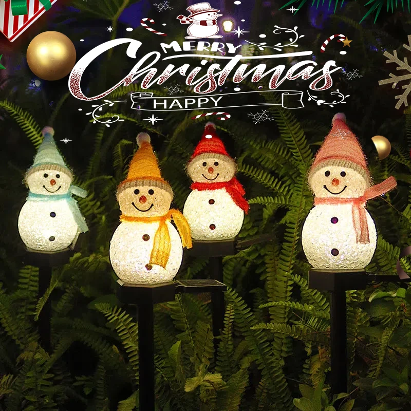 

Led Solar Snowman Light Christmas Outdoor Fairy Lights Powered Landscape Lamp Garland Lights Garden Ground Decoration New Year