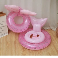 childrens mermaid inflatable swimming ring floating bed swim circle baby seat swimming seat summer pool party toy