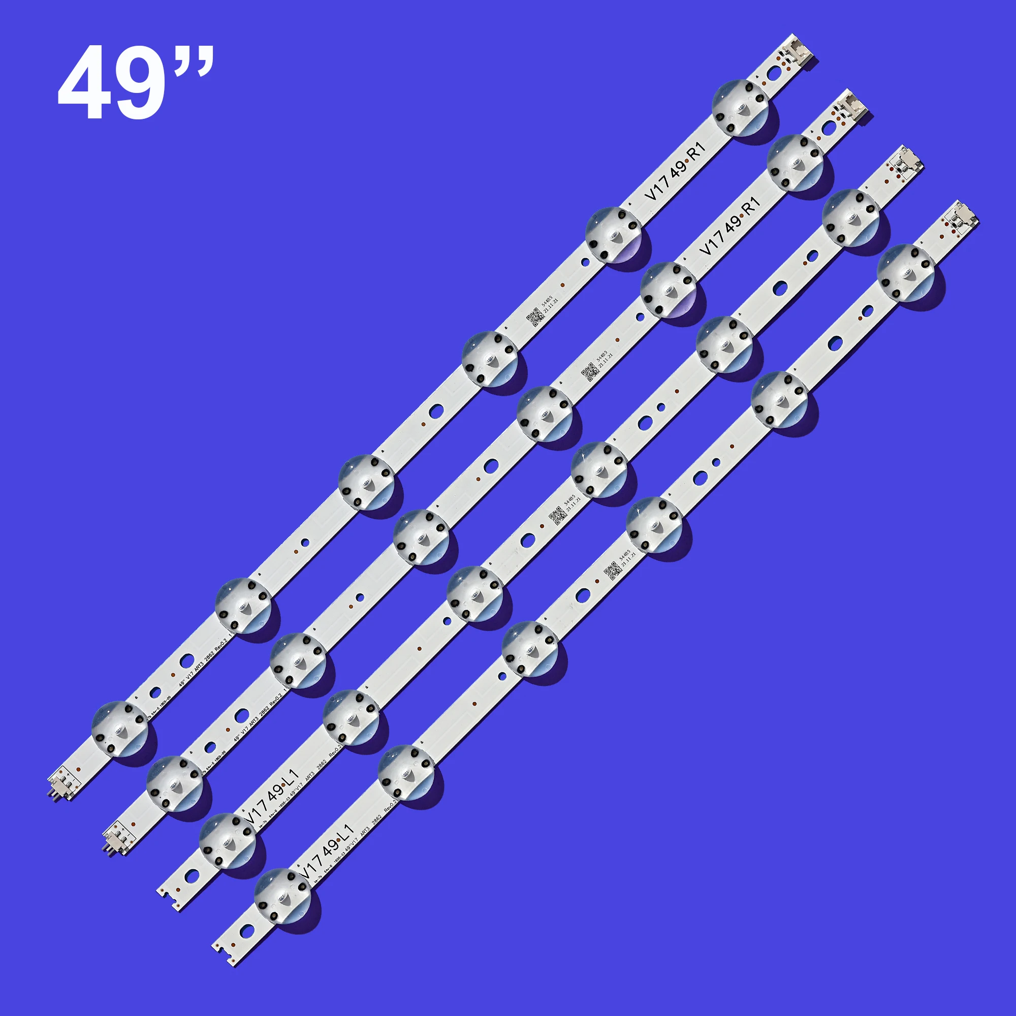 

New Kit 4 PCS LED strip For 49UV340C 49UJ6585 49UJ6565 49UJ670V 49UJ6560 V17 49 R1 L1 ART3 2862 2863 6916L-2862A 6916L-2863A