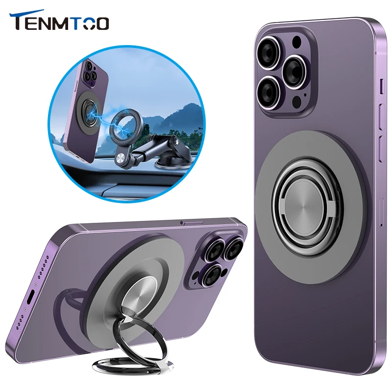 

Tenmtoo Phone Ring Holder for MagSafe Adjustable Magnetic Phone Grip for iPhone 14 13 12 Compatible with Magnetic Car Mount Case