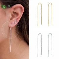 925 sterling silver needle metal chain tassel stud earrings premium 18k gold plated earrings for women 2022 luxury jewelry
