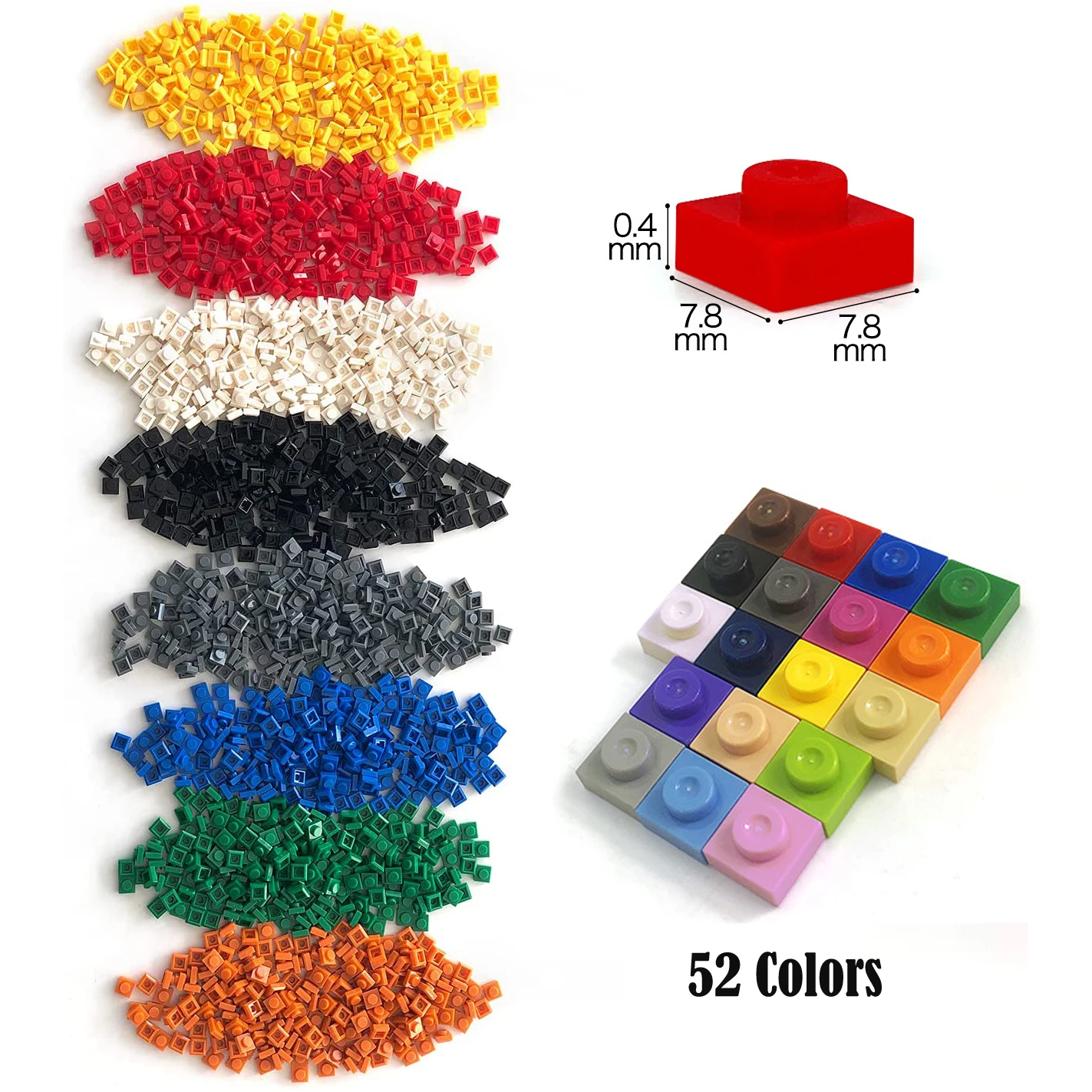 500 г 52 цвета пластина 1x1 строительный блок MOC детали DIY пиксельное искусство QR-код кирпичная мозаика детские игрушки совместимы с 550 шт./лот