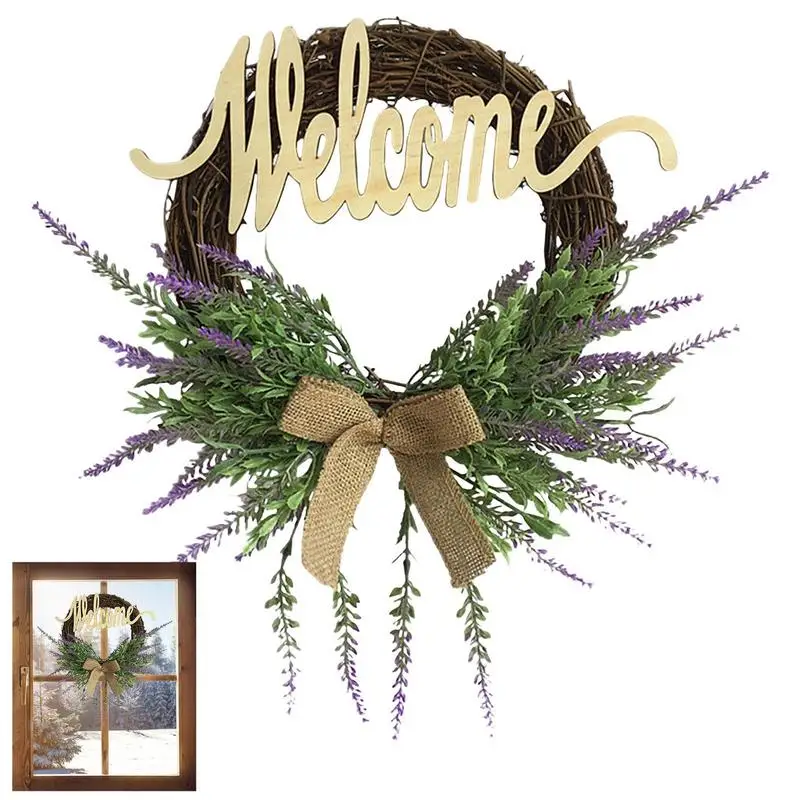 

Front Door Wreath Welcome Wreaths Front Door Front Door Lavender Wreath Artificial Farmhouse Wreaths For Wall Window Party