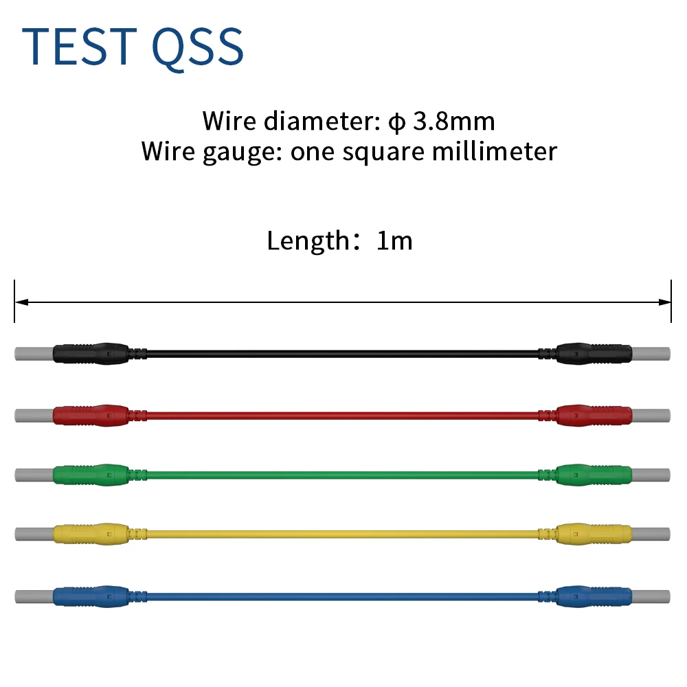 QSS 5 шт. 4 мм выдвижная безопасная вилка типа банан тестовый провод 1 м