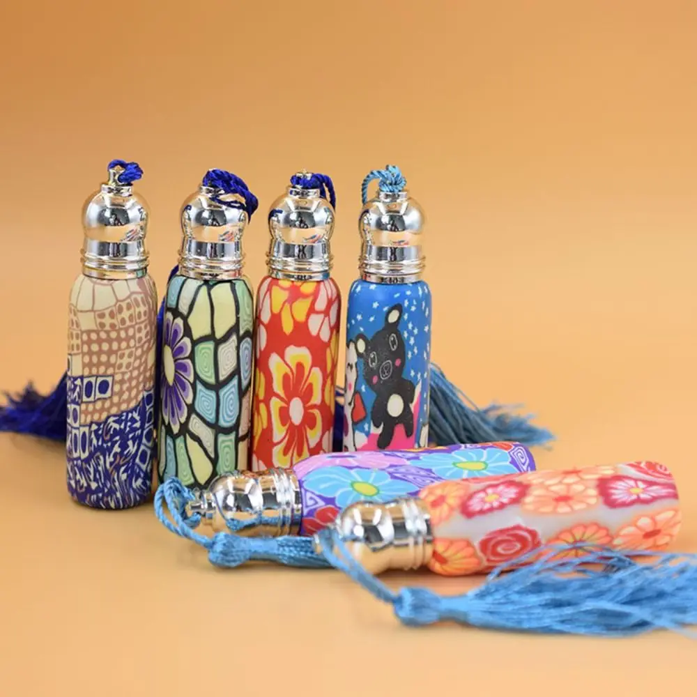 

2Pcs 6ml/10ml Glass Roll On Bottles Empty Polymer Clay Perfume Roller Bottle Essential Oil Vials Refillable With Tassels