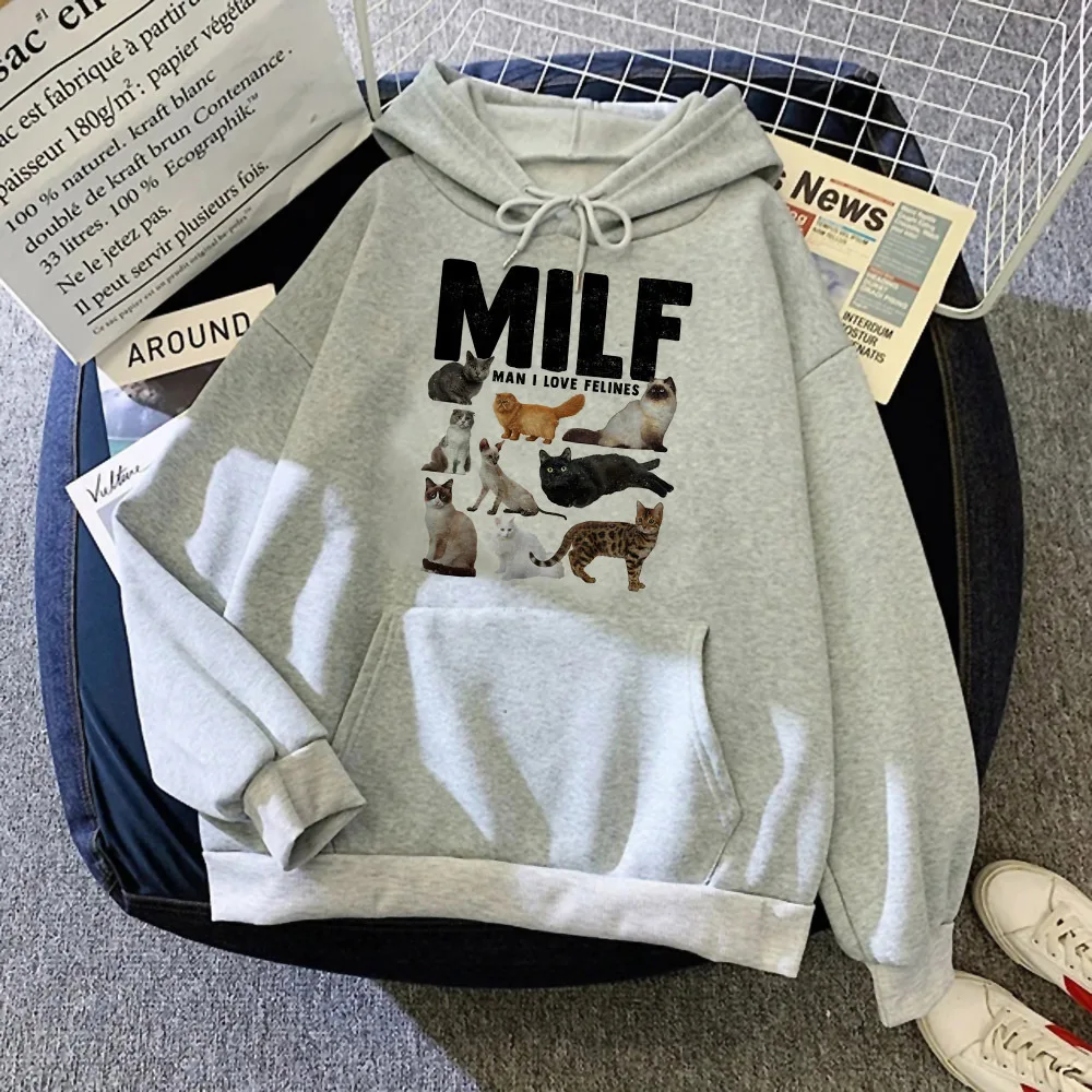 Funny Cat hoodie patterned anime sweater soft fabric designer comfortable casual wear women sweatshirts hoddie Y2K