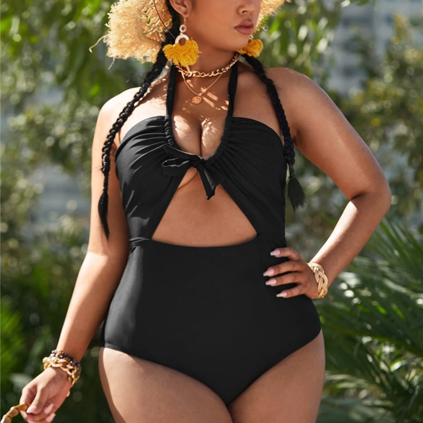 

Women's Swimming Suit Sexy Bikini Plus Size Solid Sexy V Neck One-piece Swimsuit Bathing Suit Swimmwear Купальники Женские