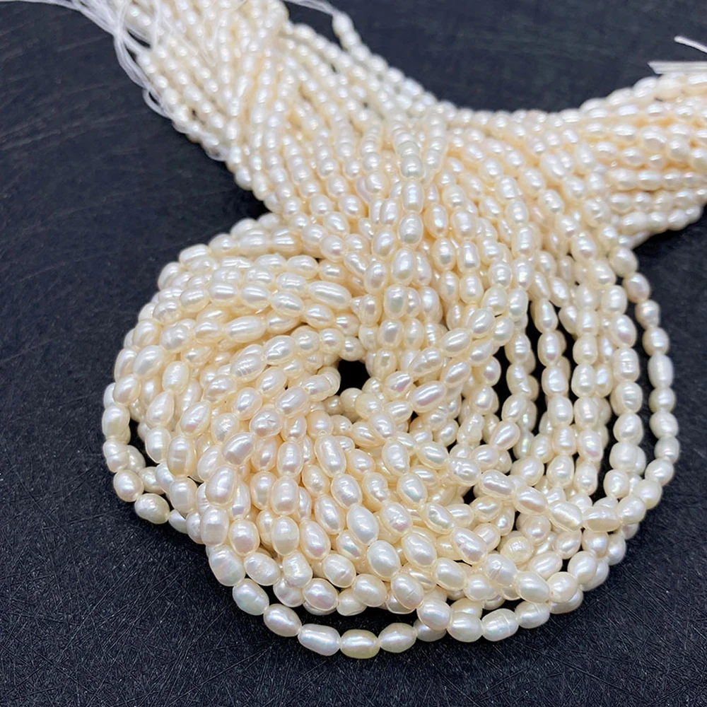 

Rice-shaped Natural Freshwater Pearls Beads 1.8-2.2mm Loose Beads for Jewelry Making DIY Earrings Necklace Bracelets Accessories