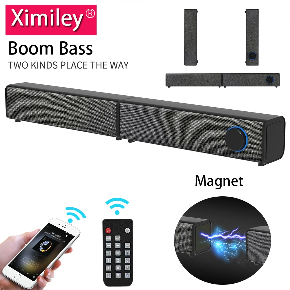 Лучшая Магнитная ТВ-звуковая панель беспроводная Bluetooth 5.0 Колонка s съемная