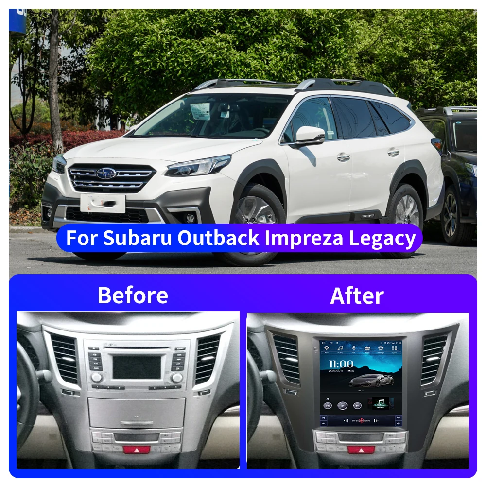 $92.81 EKIY Android 10 Car Radio For Subaru Outback Impreza Legacy 2009-2014 LHD Car Multimedia Tesla Vetical Screen Navigation Stereos