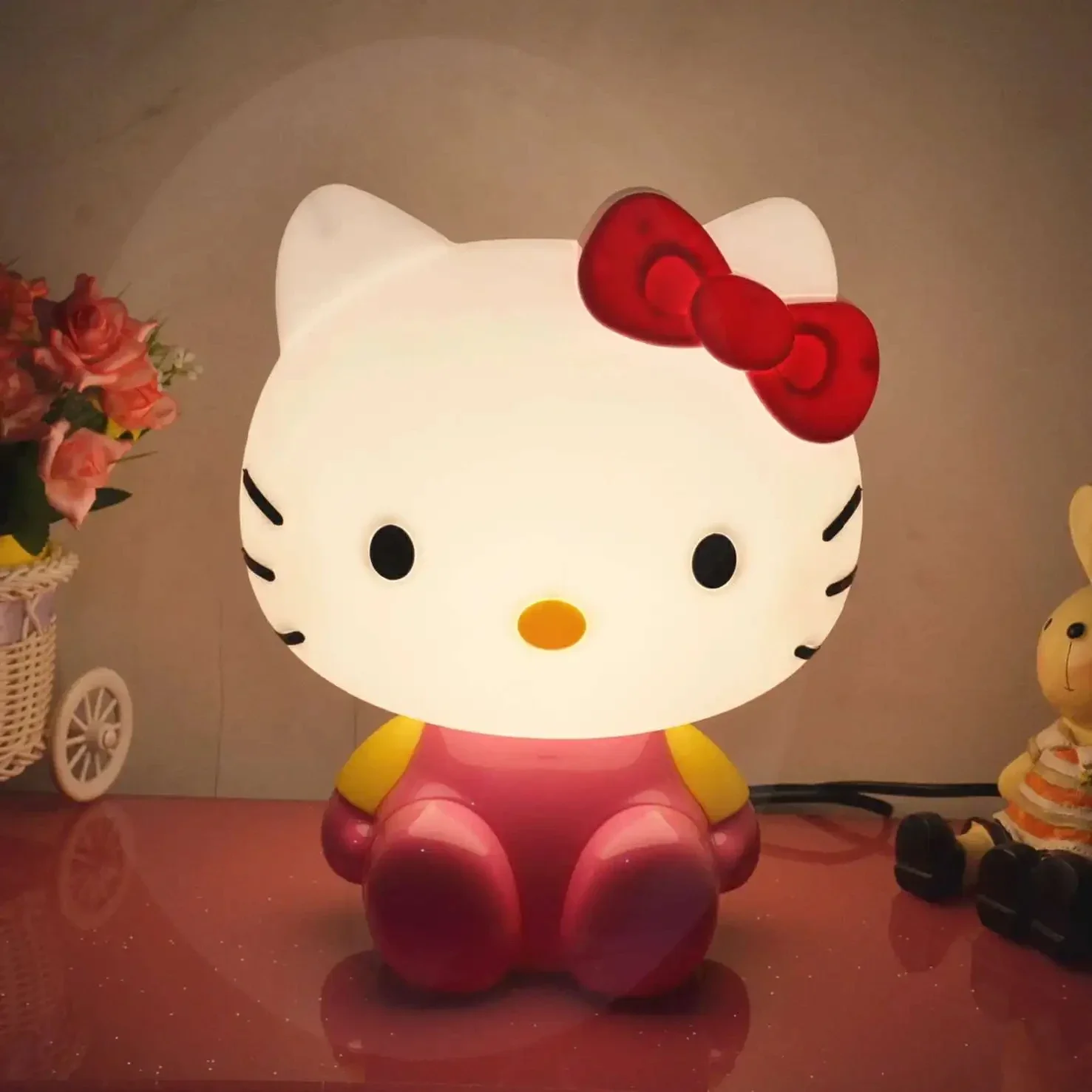 3D светодиодный маленький ночник Touch Hello Kitty USB для кормления детей дома спальни