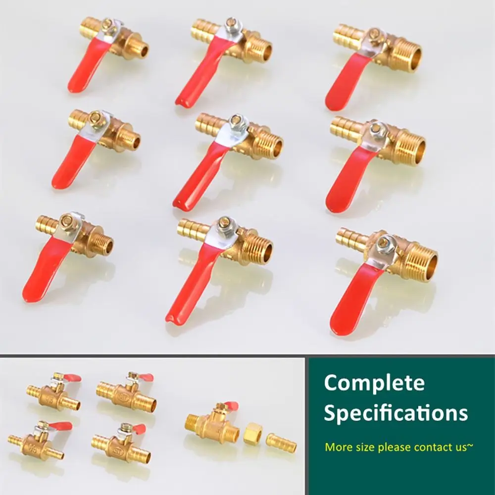

Red Handle Ball Valve Pipe Fittings Joint Controller Pneumatic Connector 1/8'' 1/2'' 1/4'' Female Male Thread Brass