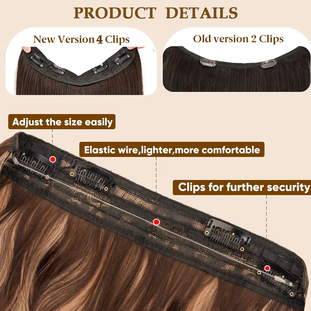 BENEHAIR 20-дюймовые невидимые проволочные наращивания волос с более тонким мягким