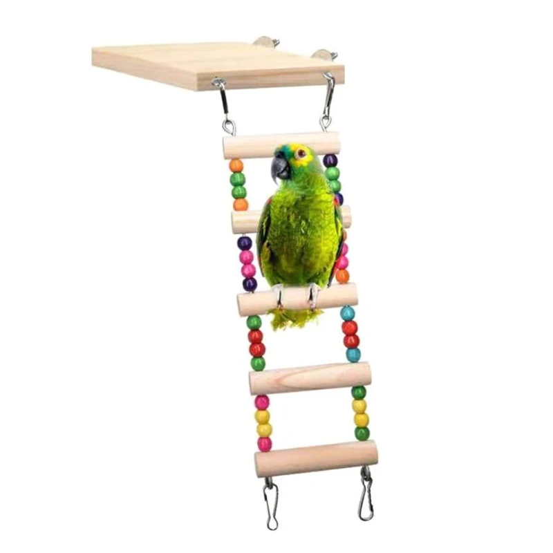 Wooden Parrot Hamster Climbing Ladder Swing Play Toys Set Birds Exercise Perch parrot toys bird toy parrot training pet products