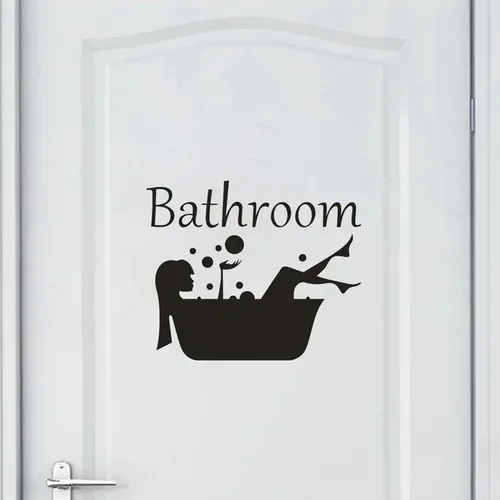 

BATHROOM Toilet Door Decoration Decal Wall Stickers