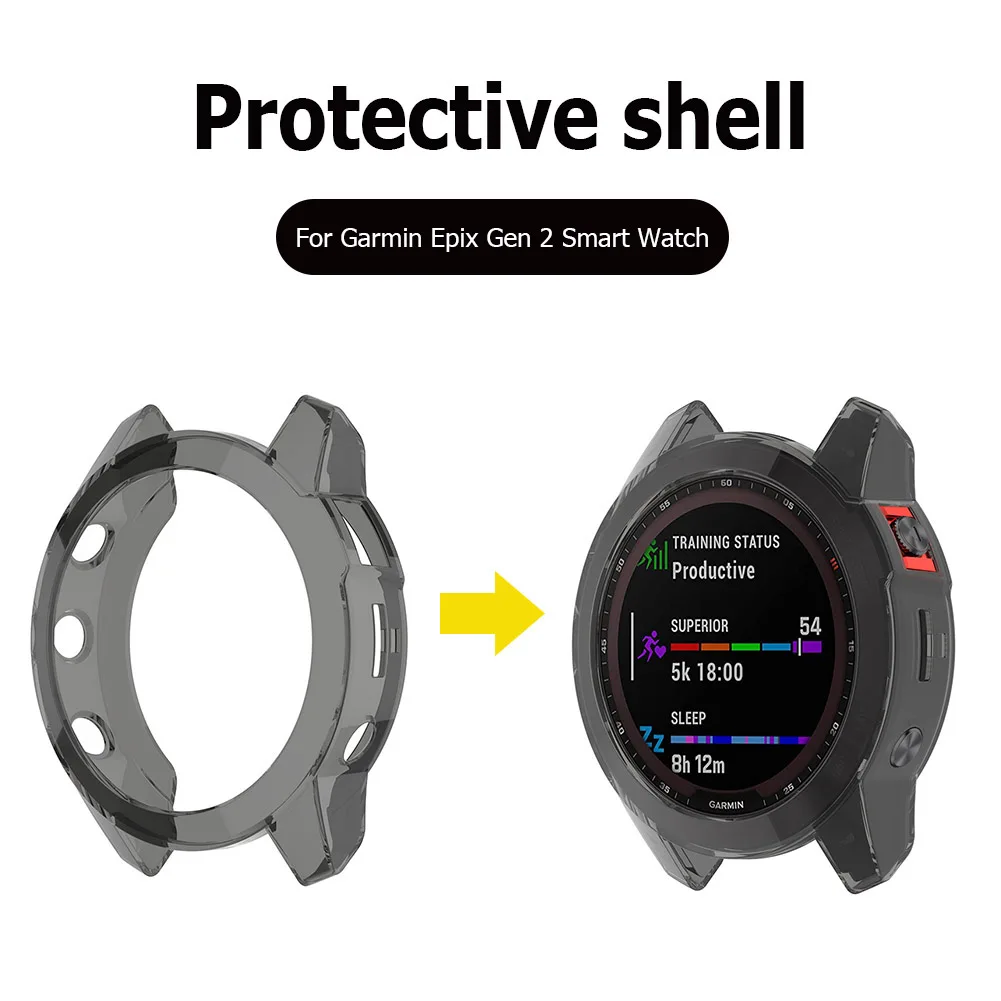 

Мягкий ТПУ чехол прозрачная рамка защитный чехол для часов Garmin Epix Gen 2 защитный бампер Корпус Запчасти для умных часов